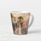 Surreal Floating Islands With Waterfalls カフェラテマグ (右アングル)