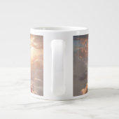 Surreal Floating Islands With Waterfalls ジャンボコーヒーマグカップ (裏面)