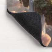 Surreal Floating Islands With Waterfalls マウスパッド (コーナー)