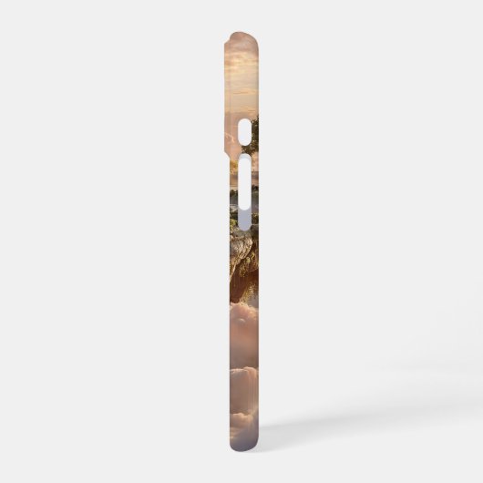 Surreal Floating Islands With Waterfalls iPhone 16ケース (左側面)