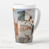 Surreal Floating Spheres And Cubes カフェラテマグ (右アングル)