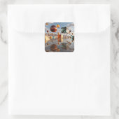 Surreal Floating Spheres And Cubes スクエアシール (バッグ)