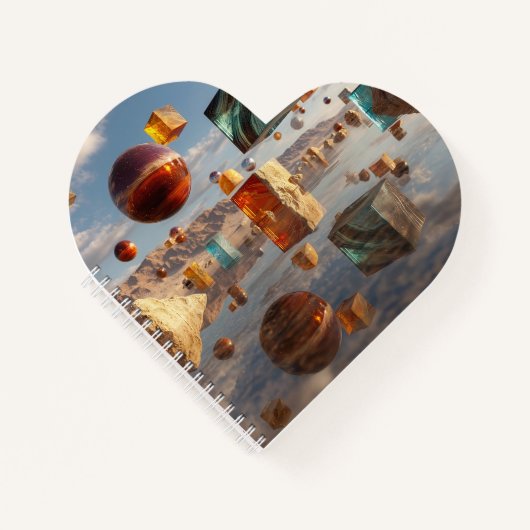 Surreal Floating Spheres And Cubes ノートブック (正面)