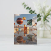 Surreal Floating Spheres And Cubes ポストカード (スタンド正面)