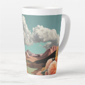 Surreal Floral Mountainscape With Dramatic Clouds カフェラテマグ (右アングル)