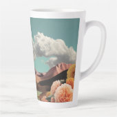 Surreal Floral Mountainscape With Dramatic Clouds カフェラテマグ (右)