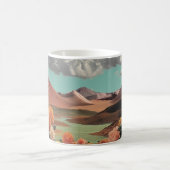 Surreal Floral Mountainscape With Dramatic Clouds コーヒーマグカップ (中央)