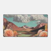 Surreal Floral Mountainscape With Dramatic Clouds デスクマット (正面)