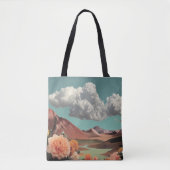 Surreal Floral Mountainscape With Dramatic Clouds トートバッグ (正面)