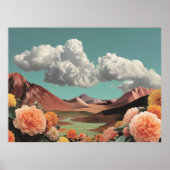 Surreal Floral Mountainscape With Dramatic Clouds ポスター (正面)