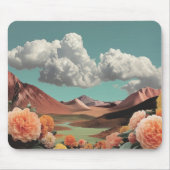 Surreal Floral Mountainscape With Dramatic Clouds マウスパッド (正面)
