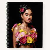Surreal Flower Girl Dark Boho Aesthetic ノートブック (正面)