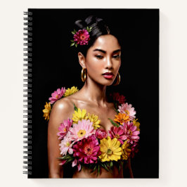 Surreal Flower Girl Dark Boho Aesthetic ノートブック