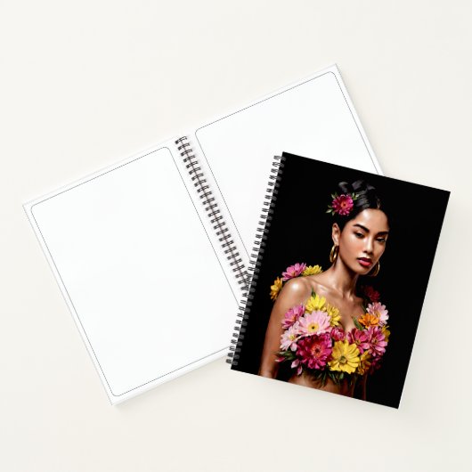 Surreal Flower Girl Dark Boho Aesthetic ノートブック (内部)
