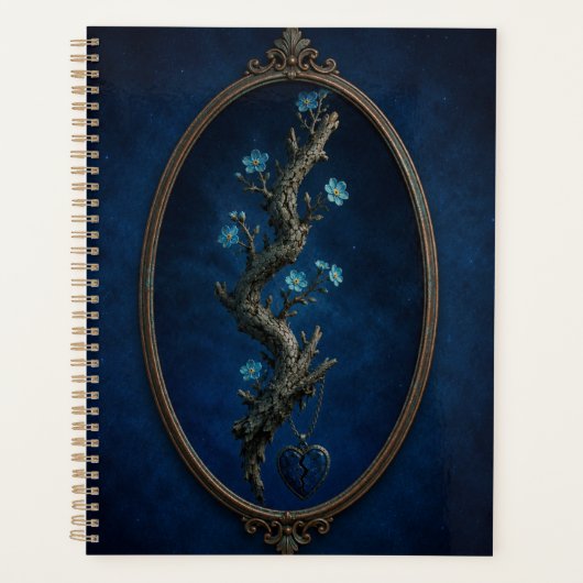 surreal flower in cosmot Hardcover Spiral Notebook プランナー手帳 (正面)