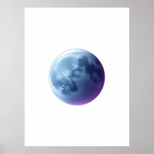 Surreal Full Moon with Colorful Cloud Patterns ポスター (正面)