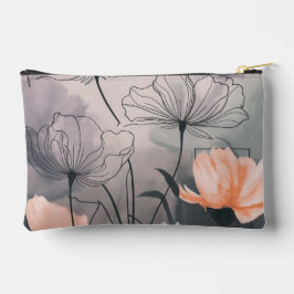 Surreal Garden Whispers：夢想的なフローラアート アクセサリーポーチ