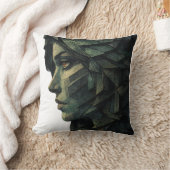 Surreal Geometric Woman Cubist Art クッション (ブランケット)