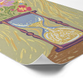 Surreal Hourglass Bouquet Art Modern Growth & Time ポスター (角)