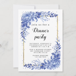 Surreal Indigo Bouquet - Party Invitation, wedding セーブザデート