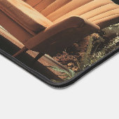 Surreal Interior with Fish and Moonlit Landscape デスクマット (コーナー)