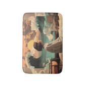 Surreal Interior With Woman and Cat バスマット (正面縦)