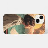 Surreal Interior With Woman and Cat iPhoneケース (裏面横)