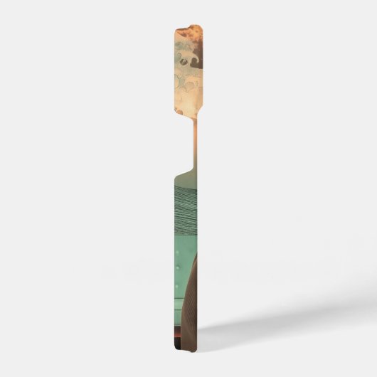 Surreal Interior With Woman and Cat iPhoneケース (右側面)