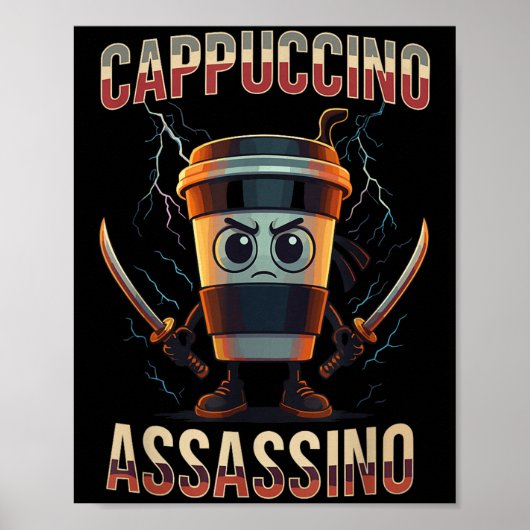 Surreal Italian Brainrot Cappuccino Ino Funny Meme ポスター (正面)