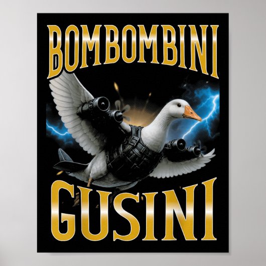 Surreal Italian Brainrot Meme Bombombini Gusini Fu ポスター (正面)