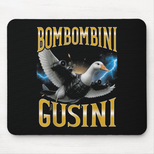 Surreal Italian Brainrot Meme Bombombini Gusini Fu マウスパッド (正面)