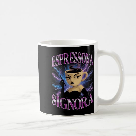 Surreal Italian Brainrot Meme Espressona Signora F コーヒーマグカップ (右)
