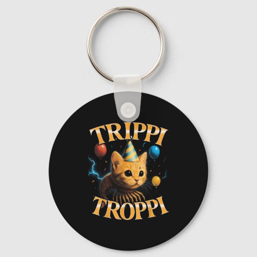 Surreal Italian Brainrot Meme Trippi Troppi Funny キーホルダー (正面)