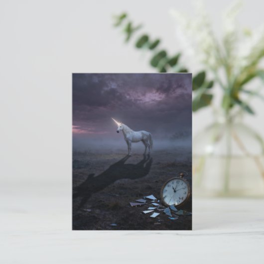 Surreal landscape and a unicorn  ポストカード (スタンド正面)