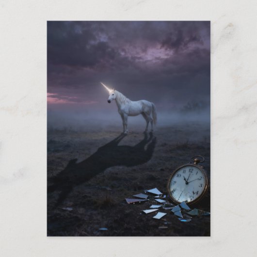 Surreal landscape and a unicorn  ポストカード (正面)