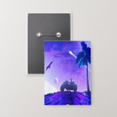 Surreal Landscape – Dreamy Digital Art Pinback But 缶バッジ (正面/裏面)