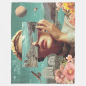Surreal Landscape Vision, Surreal female portrait  フリースブランケット (正面)