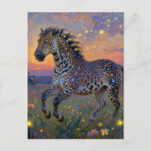 Surreal leopard horse hybrid  ポストカード (正面)