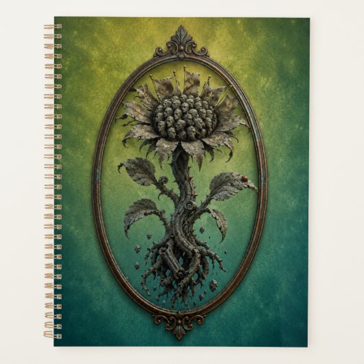 Surreal Many Faces Flower Notebook プランナー手帳 (正面)