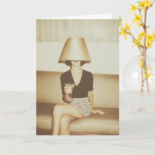 Surreal Martini Mood Portrait カード (黄色い花)