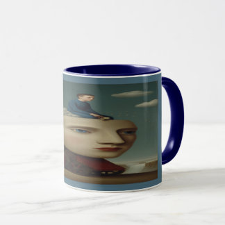 Surreal Mechanical Head Dream Art Mug マグカップ