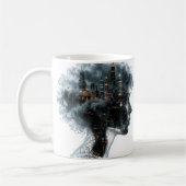 Surreal Mindscape: City within a Woman's Head コーヒーマグカップ (左)