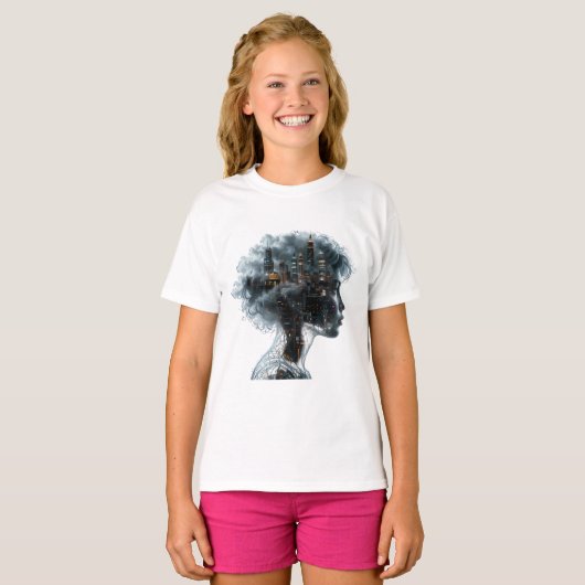 Surreal Mindscape: City within a Woman's Head Tシャツ (正面フル)