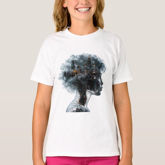 Surreal Mindscape: City within a Woman's Head Tシャツ (正面)