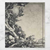 Surreal Moonlit Tree and Rock Landscape ワインラベル (シングルラベル)