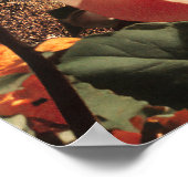 Surreal Mountain Landscape With Blooming Flowers ポスター (角)