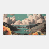 Surreal Mountain Landscape with Planets and Clouds デスクマット (正面)