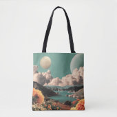 Surreal Mountain Landscape with Planets and Clouds トートバッグ (正面)