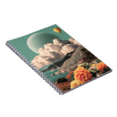 Surreal Mountain Landscape with Planets and Clouds ノートブック (右側)