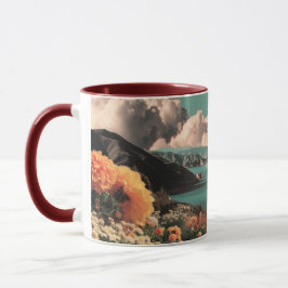 Surreal Mountain Landscape with Planets and Clouds マグカップ